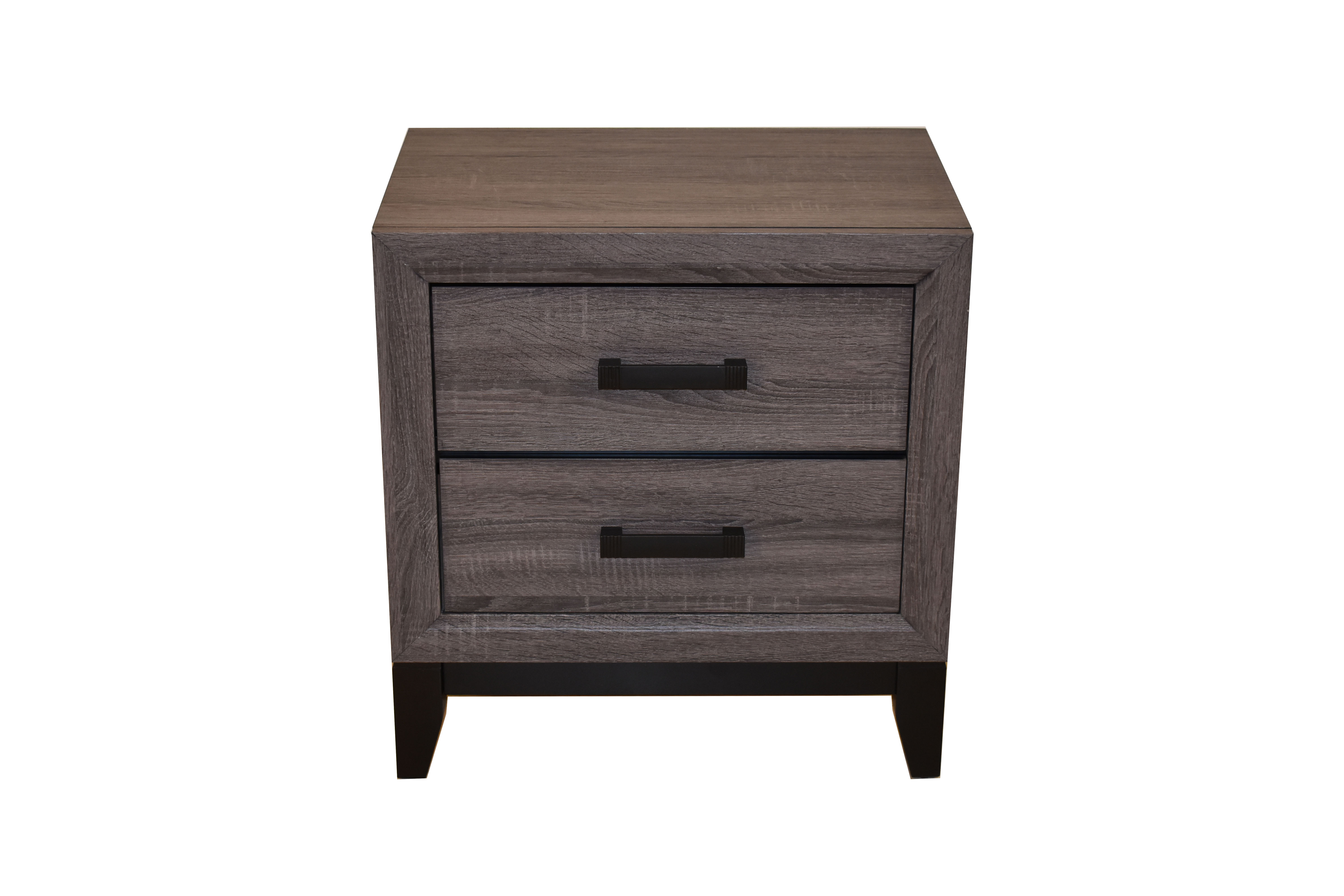 Sierra Contemporary Style 2-Drawer Nightstand Made with Wood in Gray